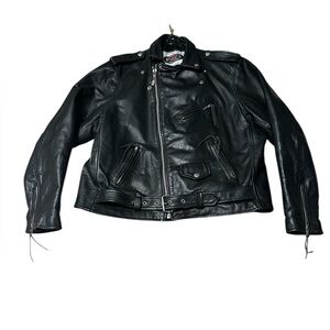 Vintage Y2K Z1R Apparel Black Leather Motorcycle Biker Jacket Men’s 52